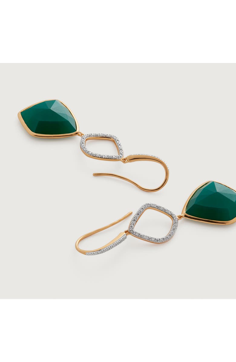 Monica Vinader Siren Green Onyx Drop Earrings, Alternate, color,