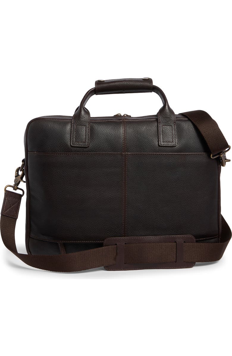 Johnston & Murphy Pebbled Leather Briefcase, Alternate, color, Dark Brown