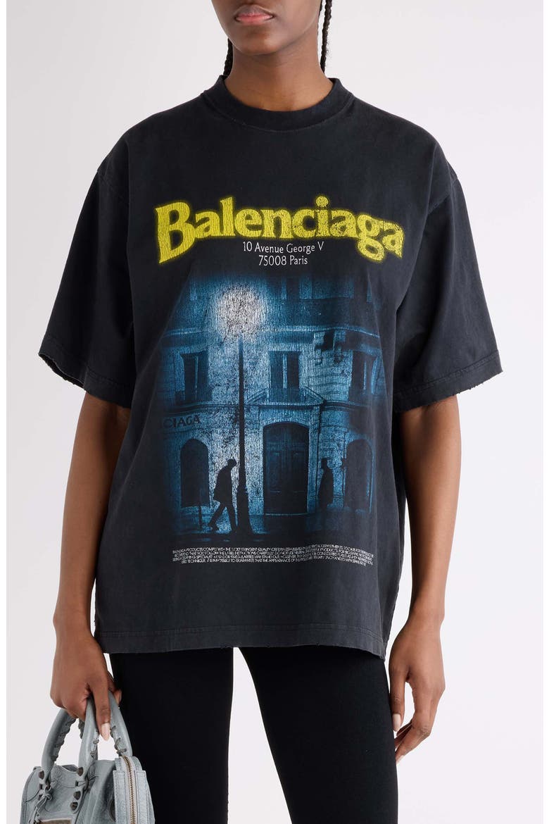The Address Distressed Cotton Jersey Graphic T-Shirt, Main, color, 1041 FADED WASHED BLACK