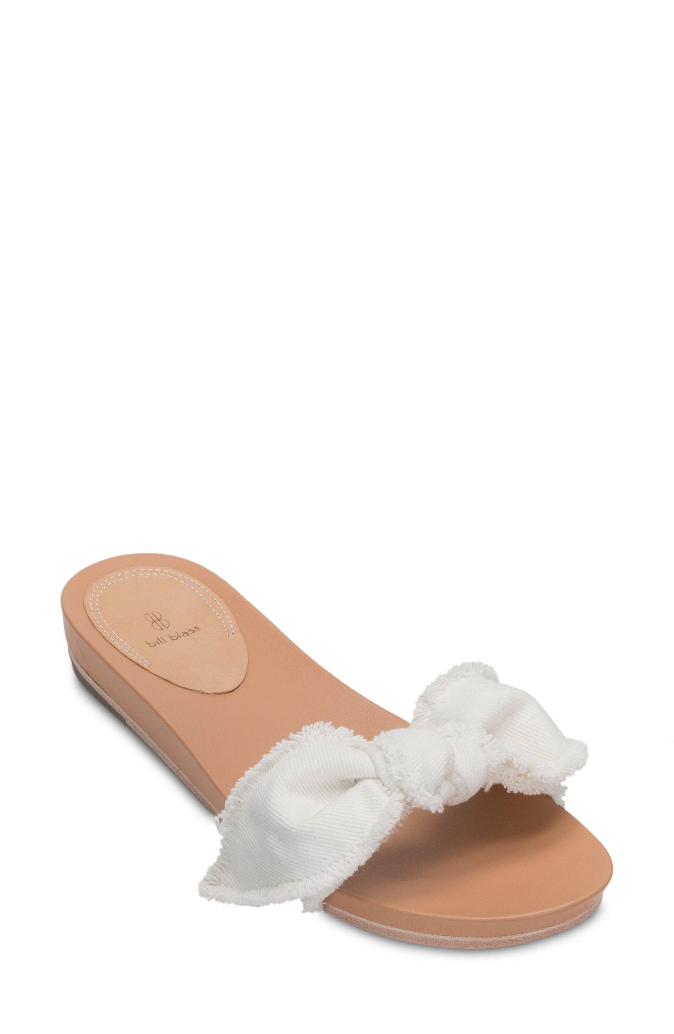 Carmen Slide Sandal, Main, color, WHITE DEMIN