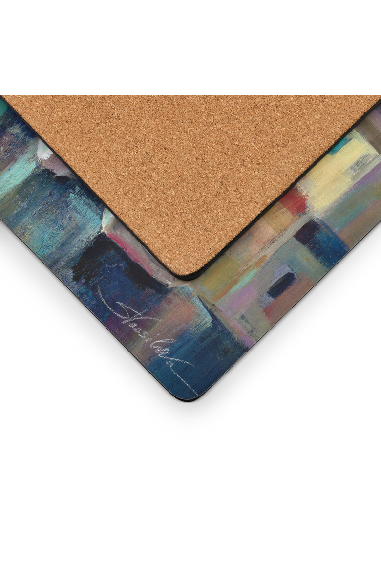 Evening Port Set of 4 Cork Back Placemats, Alternate, color, Multi