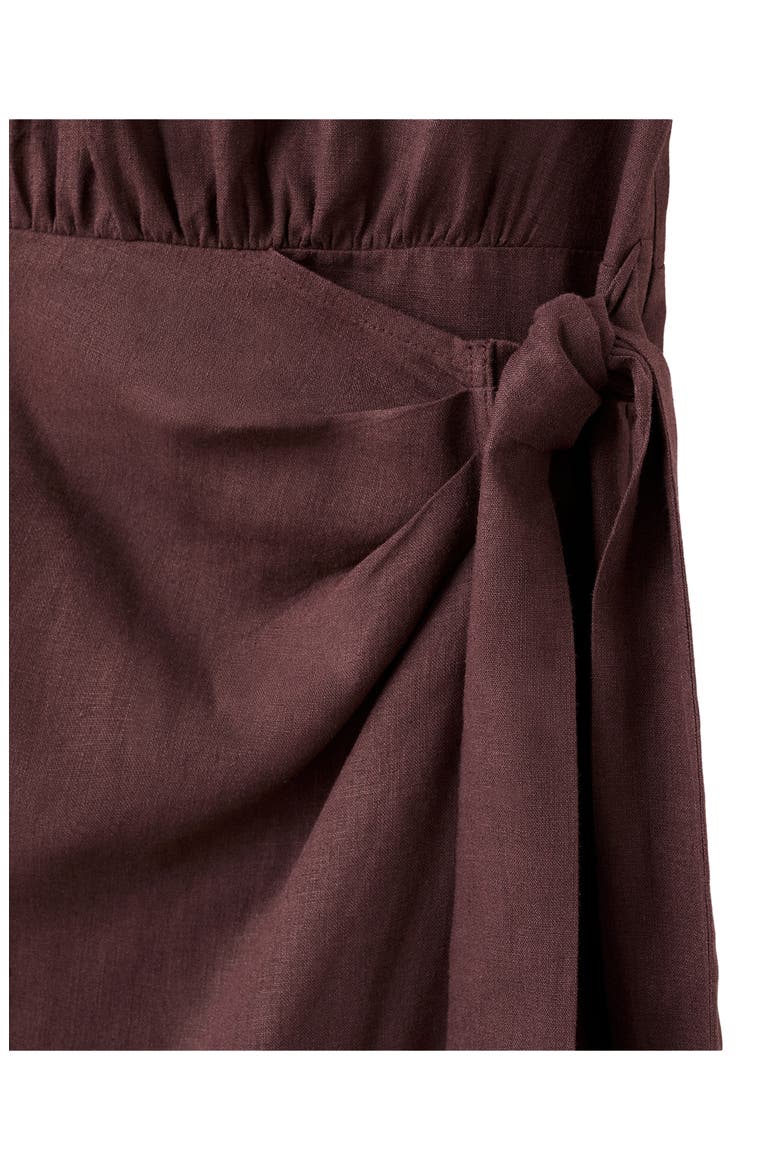 Linen Blend Midi Dress, Alternate, color, CHOCOLATE