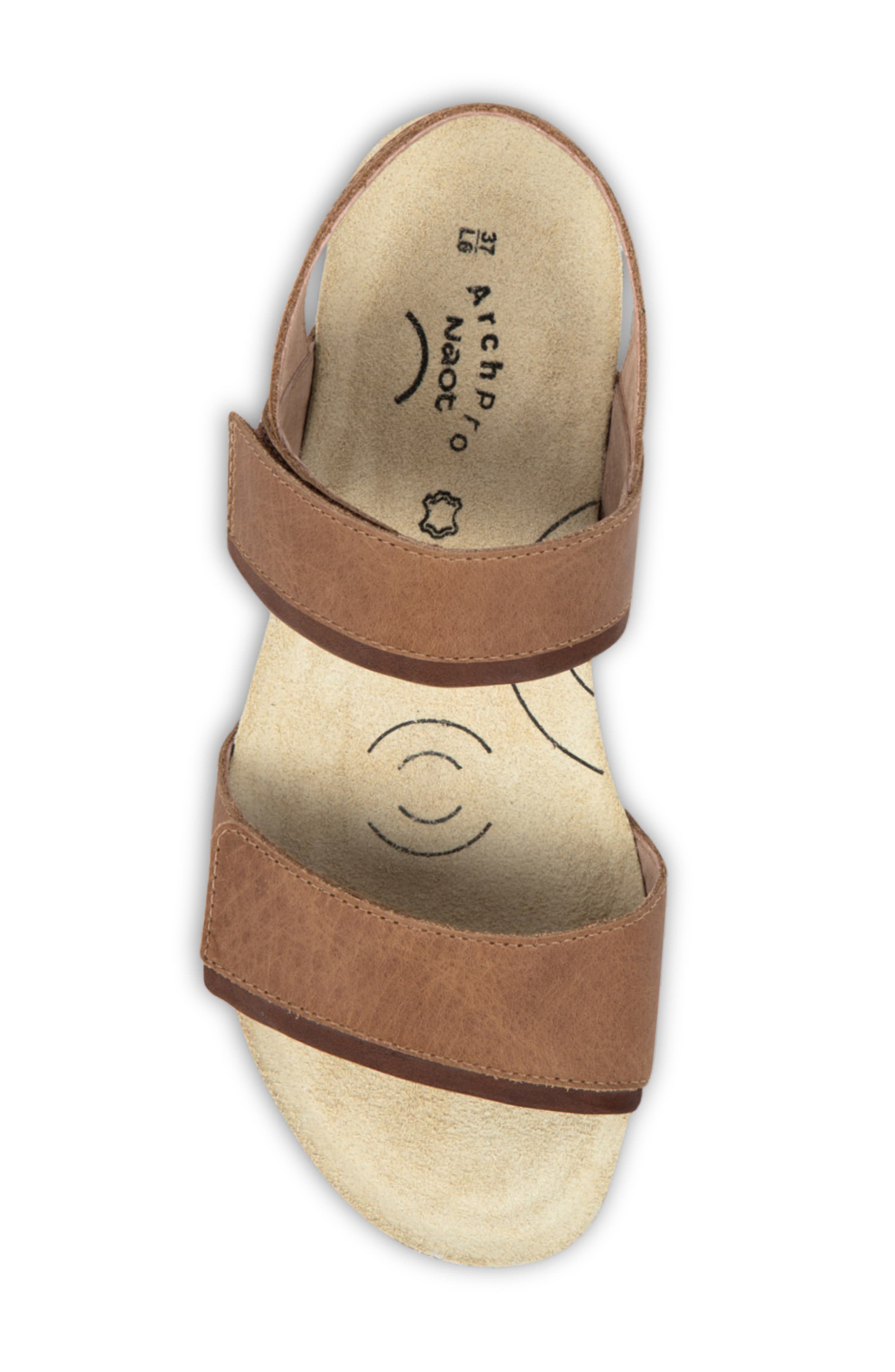 Aisha Arch Pro Sandal, Alternate, color, LATTE BROWN LEATHER