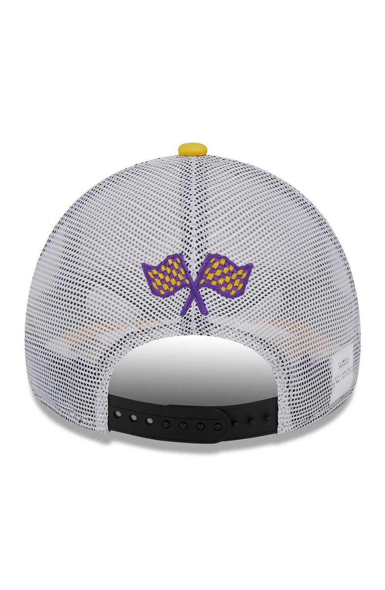 New Era Men's New Era Black/Gold Los Angeles Lakers  A-Frame 9FORTY Trucker Hat, Alternate, color, 