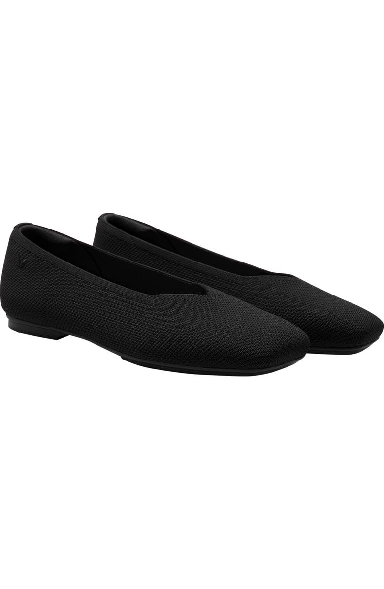 VIVAIA Square-Toe Margot V-Cut Flats, Main, color, Black
