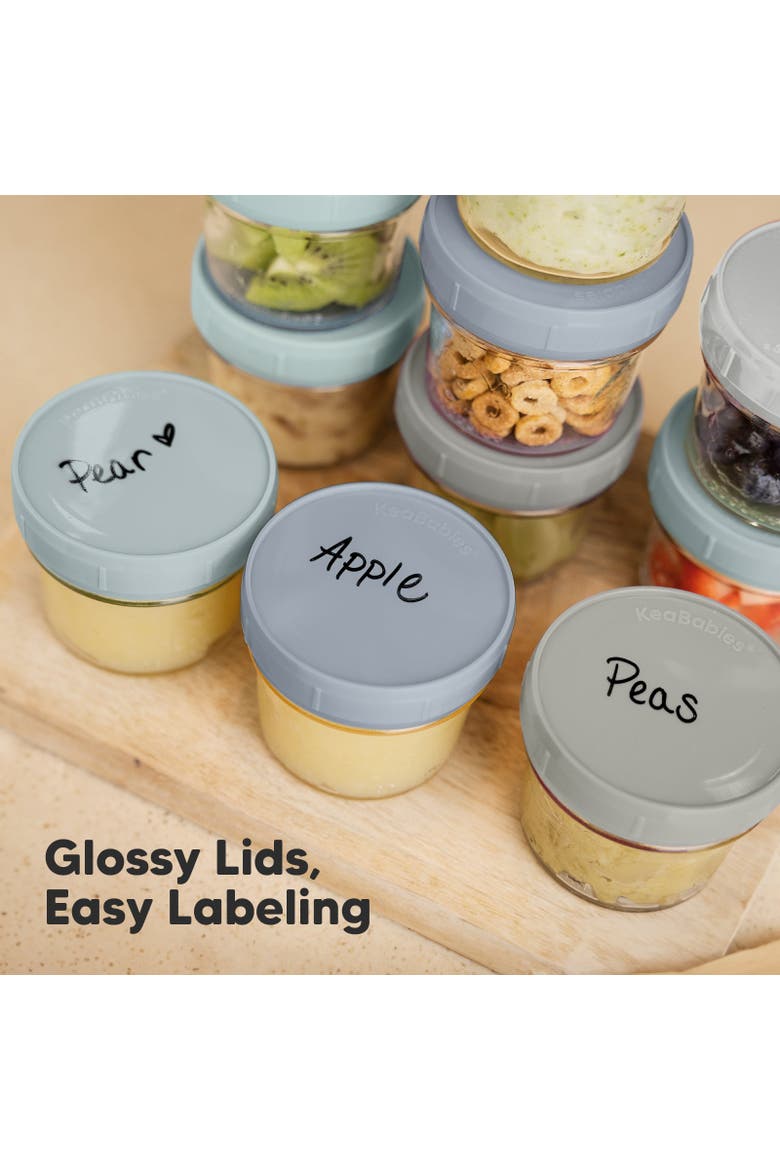 6-Pack Prep Jars Food Glass Containers, Alternate, color, Slate