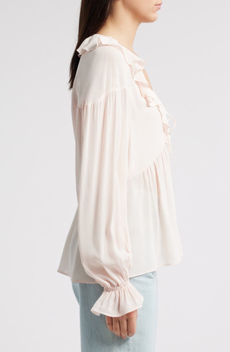 Reformation Wyn Ruffle Shirt, Alternate, color, Pink