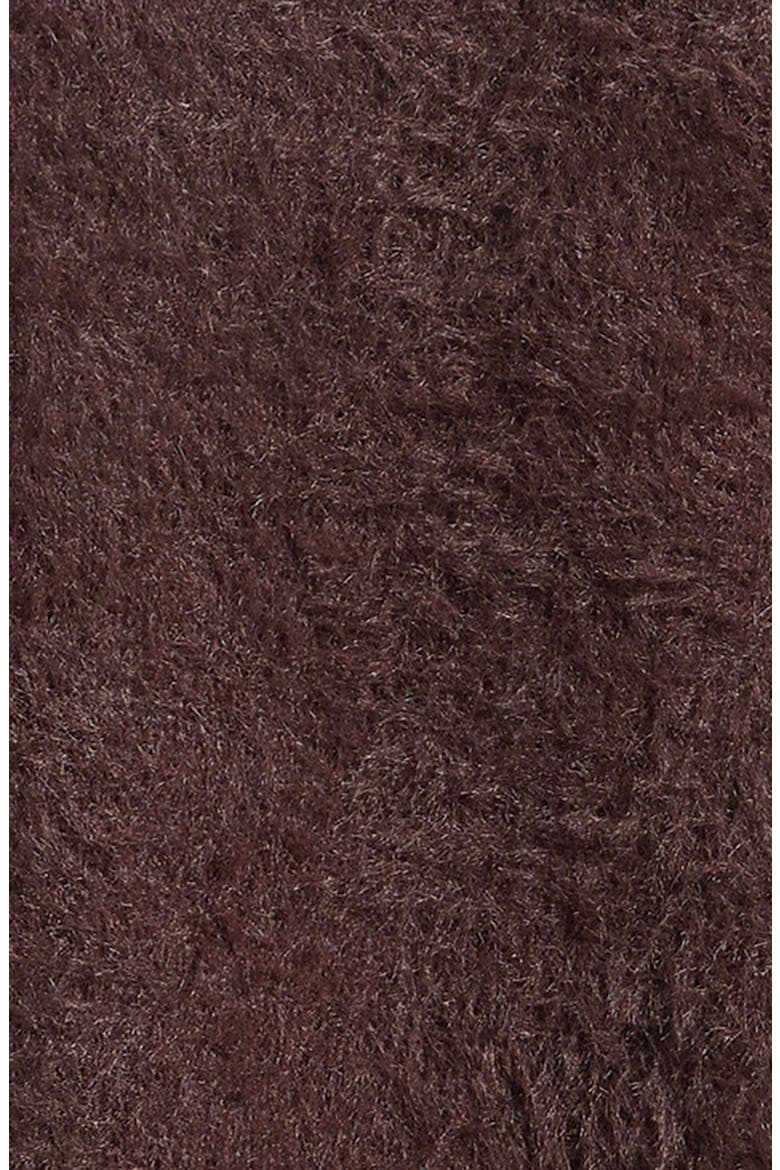 Kids' Fuzzy V-Neck Cardigan, Alternate, color, COFFEE BEAN