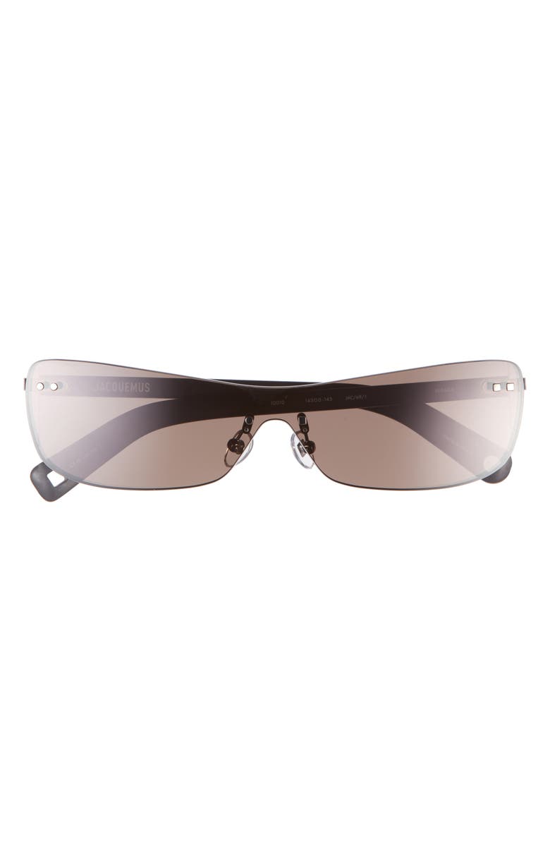 Jacquemus Mirada Rectangular Sunglasses, Main, color, Matt Grey Gunmetal