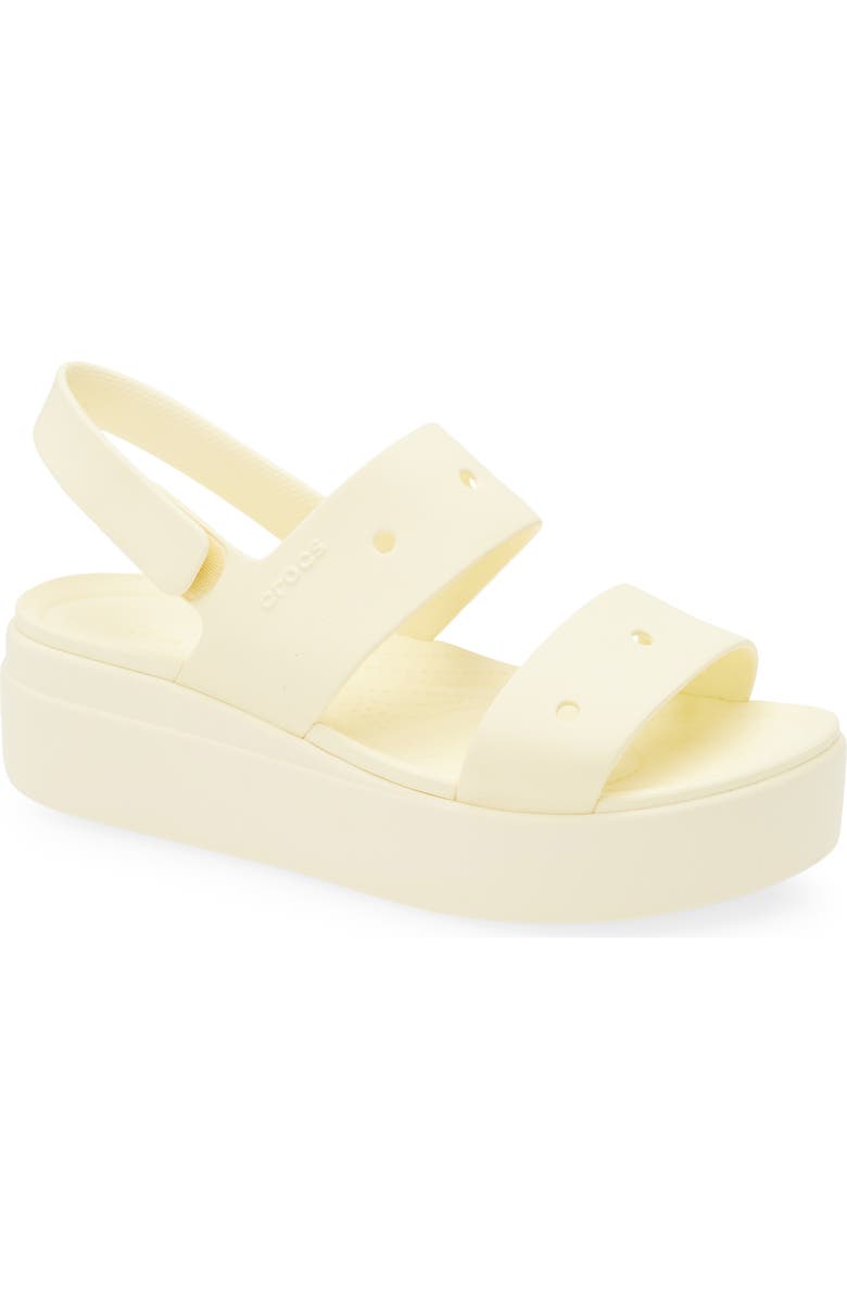 CROCS Brooklyn Slingback Platform Wedge Sandal, Main, color, Butter Cream