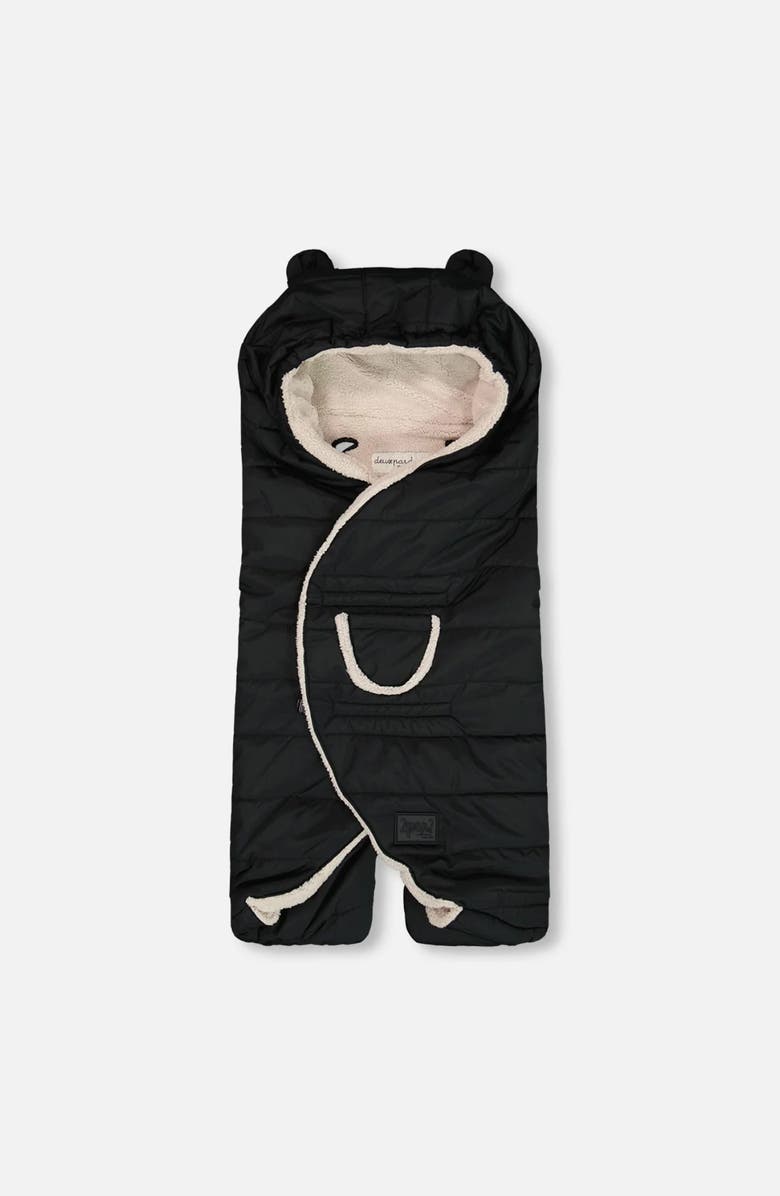 Deux par Deux Gender Inclusive Snugly Wrap Designed for Car Seat and Stroller, Main, color, Black