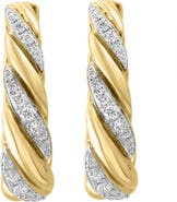 EFFY 14K Yellow Gold Diamond Hoop Earrings