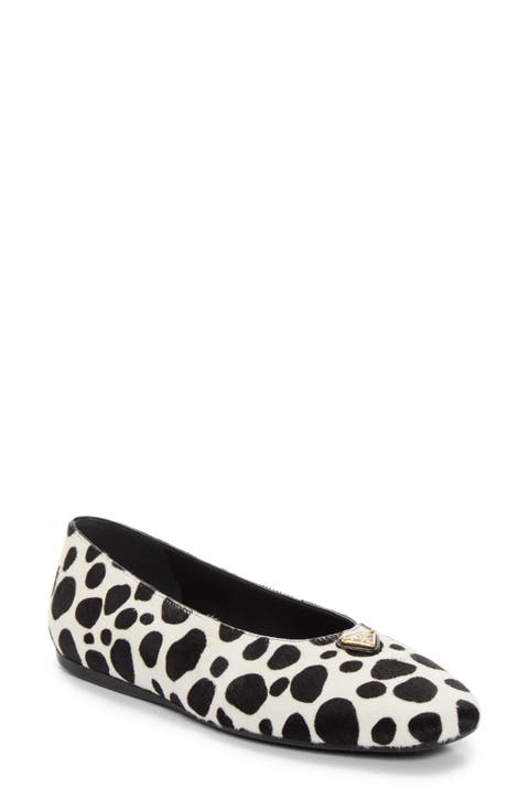 Dalmation Genuine Calf Hair Ballerina Flat