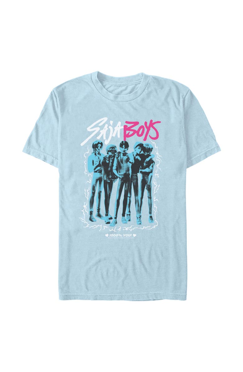 KPop Demon Hunters Men's KPop Demon Hunters Saja Boys Portrait  Graphic T-Shirt, Main, color, Light Blue