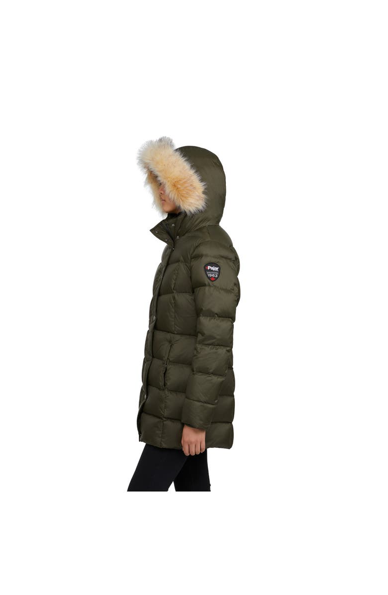 Pajar Roxy Quilted Puffer with Detachable Faux Fur Trim, Alternate, color, Military/Crystal