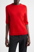 LOULOU DE SAISON Dara Elbow Sleeve Cashmere Sweater