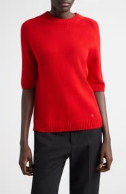 LOULOU DE SAISON Dara Elbow Sleeve Cashmere Sweater