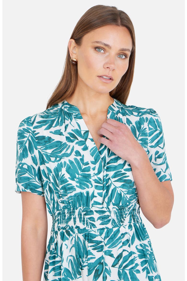 Leaf Print Mini Dress, Alternate, color, Green