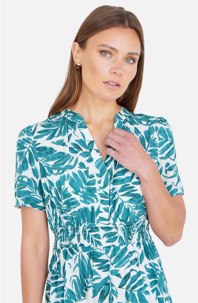 Yumi Leaf Print Mini Dress, Alternate, color, Green