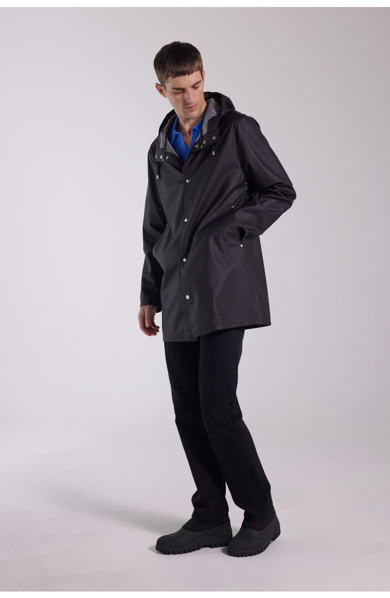 Stutterheim Stockholm Lightweight Raincoat, Alternate, color, Black