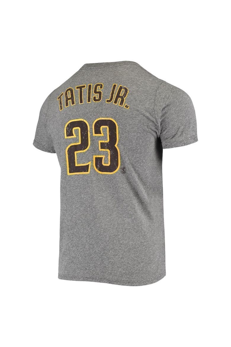 Men's Majestic Threads Fernando Tatis Jr. Heathered Gray San Diego Padres Name & Number Tri-Blend T-Shirt, Alternate, color, Gray