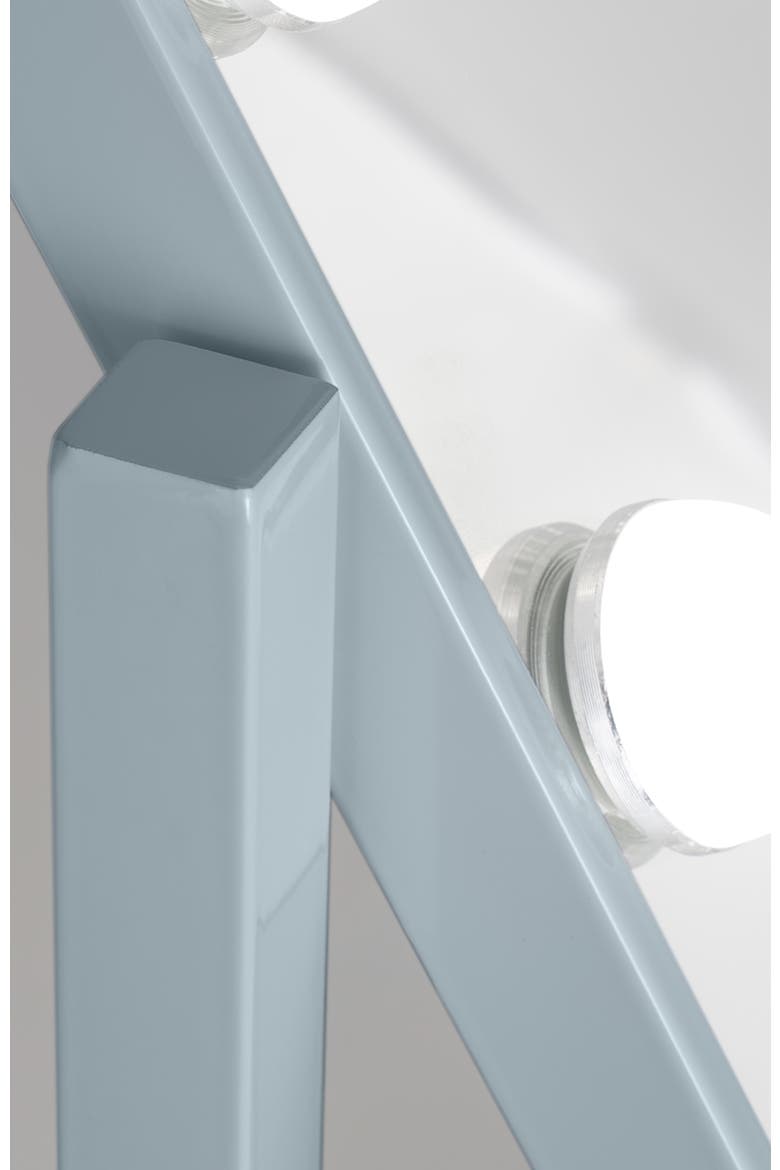 Medium Vertical Hollywood Makeup Mirror with Lights, Alternate, color, French Blue