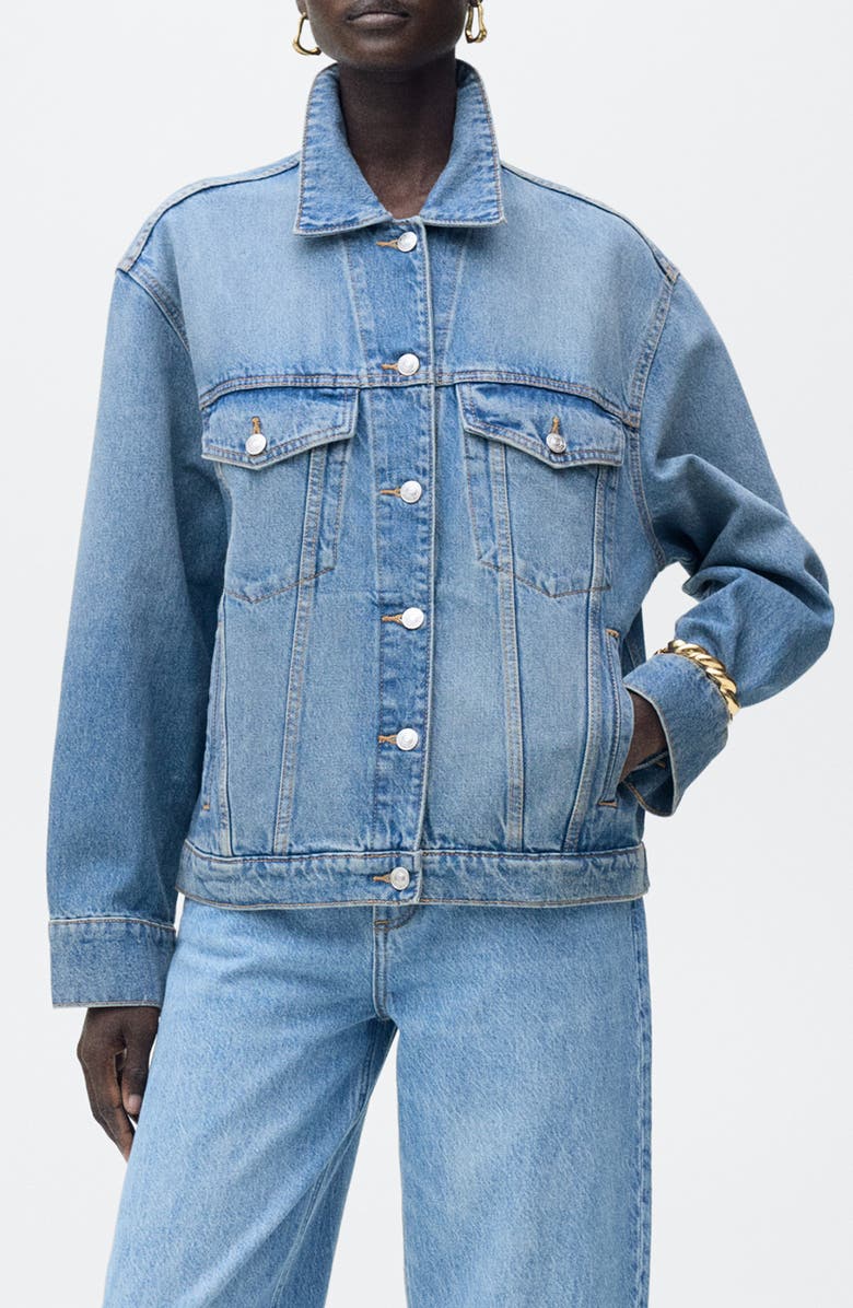 MANGO Oversize Denim Jacket, Main, color, 