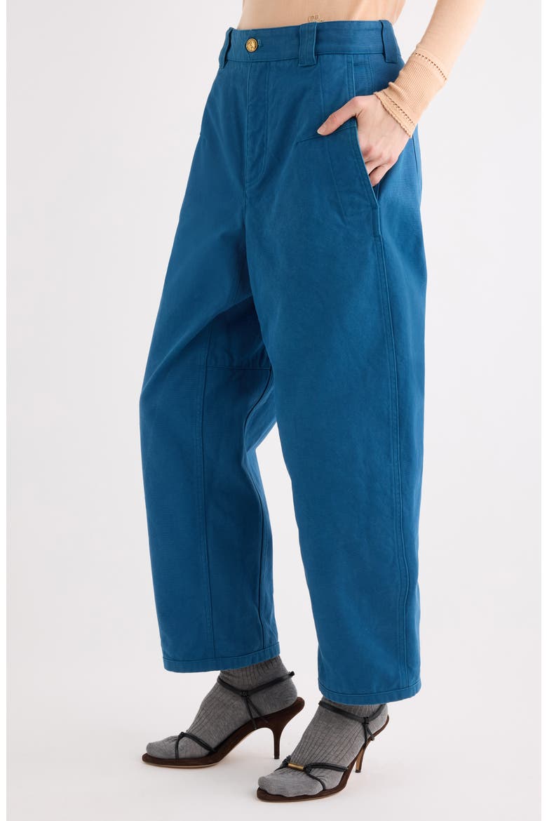 Oragnic Cotton Canvas Crop Pants, Alternate, color, OPAL BLUE