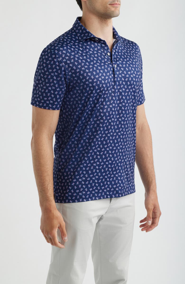 johnnie-O USA Flag Print Performance Jersey Polo, Alternate, color, 