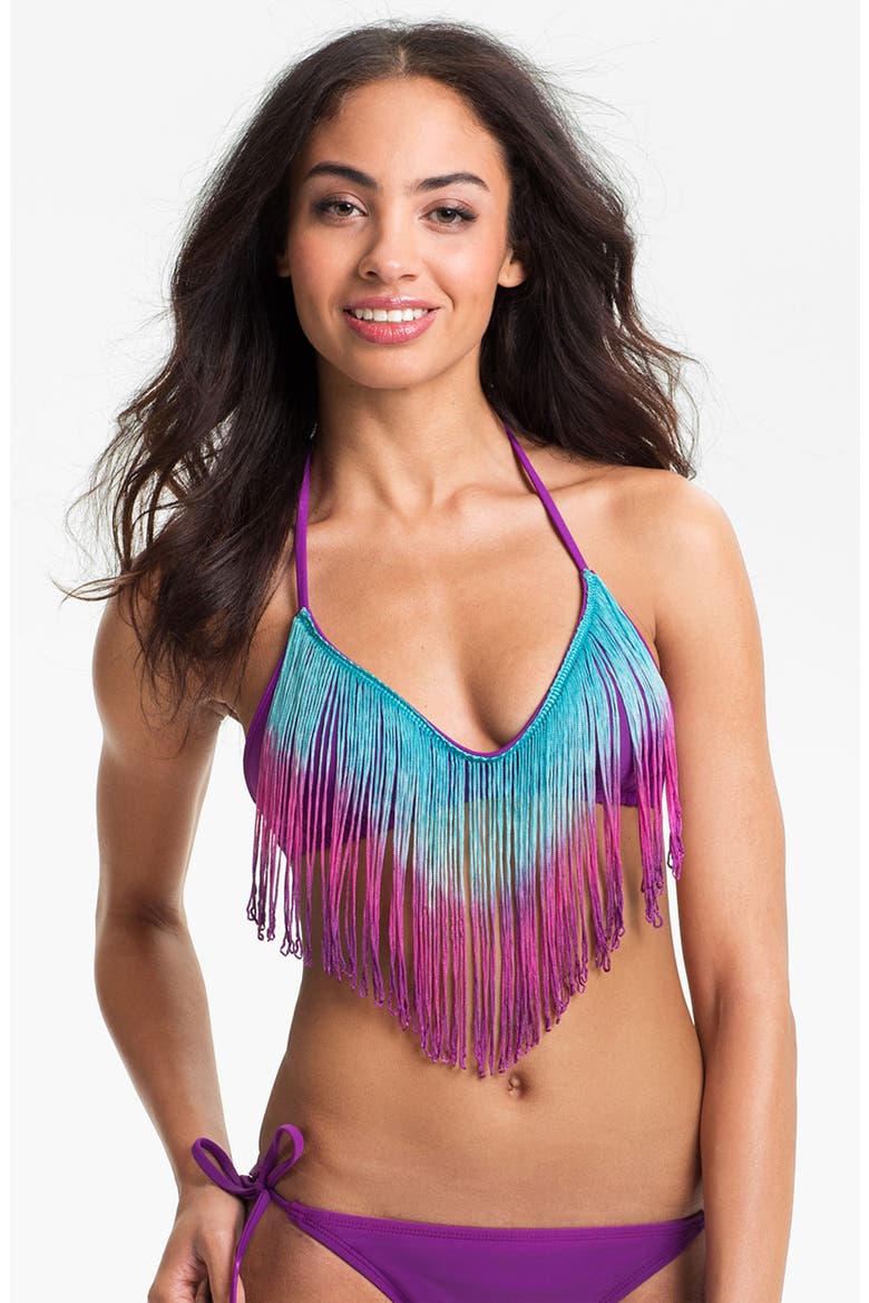 Fringed Bikini Top, Main, color, AMETHYST