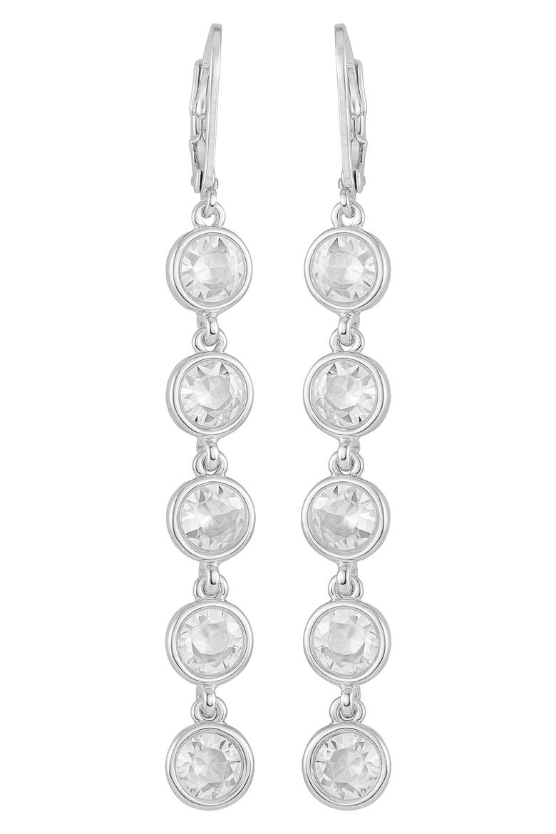 Stone Linear Earrings, Main, color, SILVER TONE