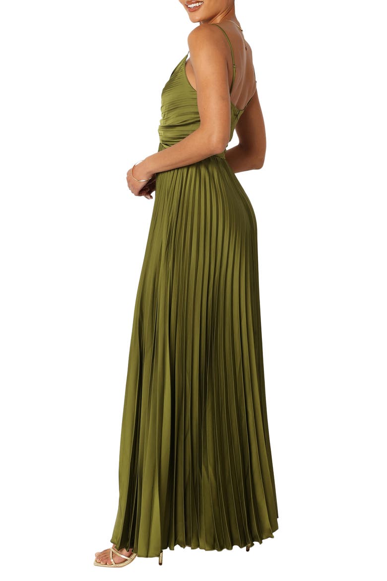 Naira Pleated Maxi Dress, Alternate, color, PALM GREEN
