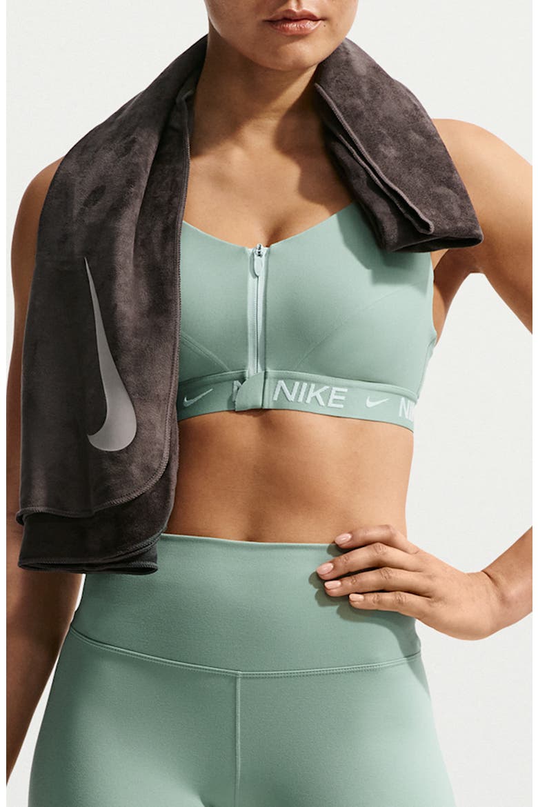 Indy Dri-FIT Zip Front Sports Bra, Main, color, STEAM/ BARELY GREEN