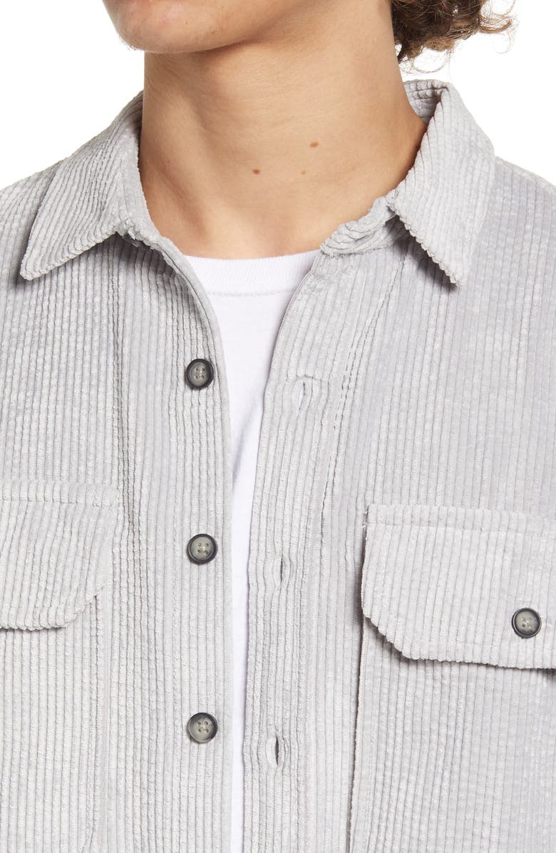 Topman Relaxed Corduroy Button-Up Shirt, Alternate, color,