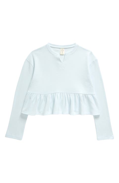 Kids' Waffle Knit Peplum Top (Big Kid)