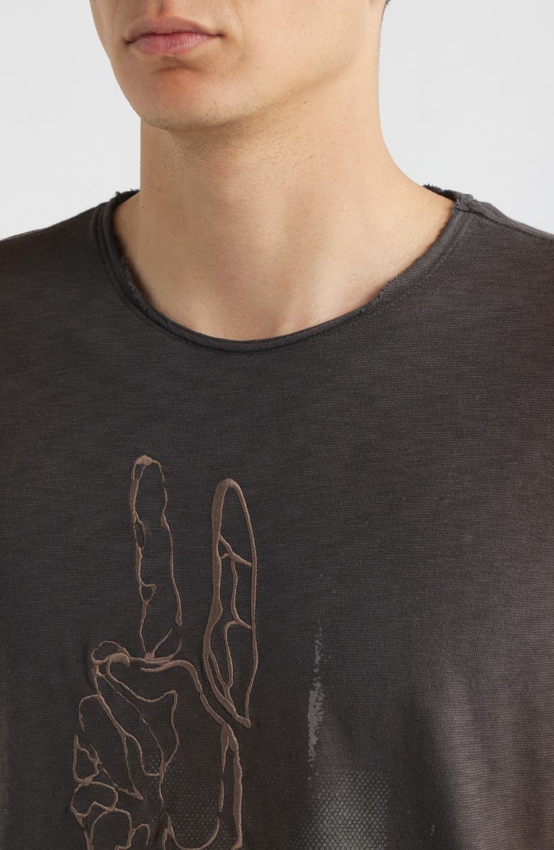 John Varvatos Raw Edge Graphic T-Shirt, Alternate, color, Deep Charcoal