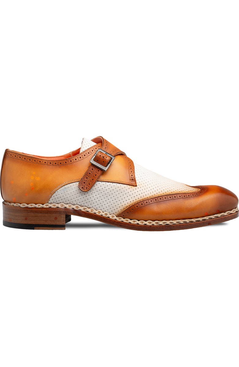 Mezlan Blanes Monk Strap Shoe, Alternate, color, Camel/ Bone