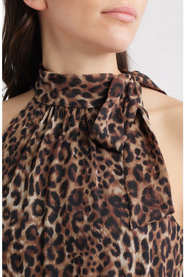 Leopard Print Tiered Maxi Dress, Alternate, color, BROWN BLACK