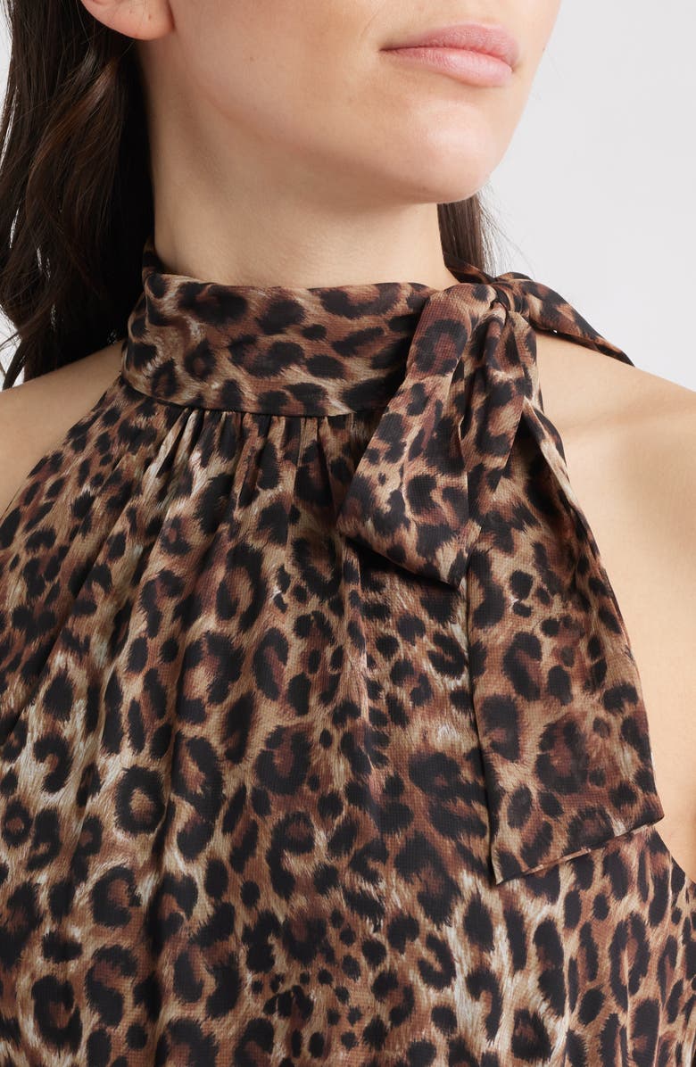 Julia Jordan Leopard Print Tiered Maxi Dress, Alternate, color, Brown Black