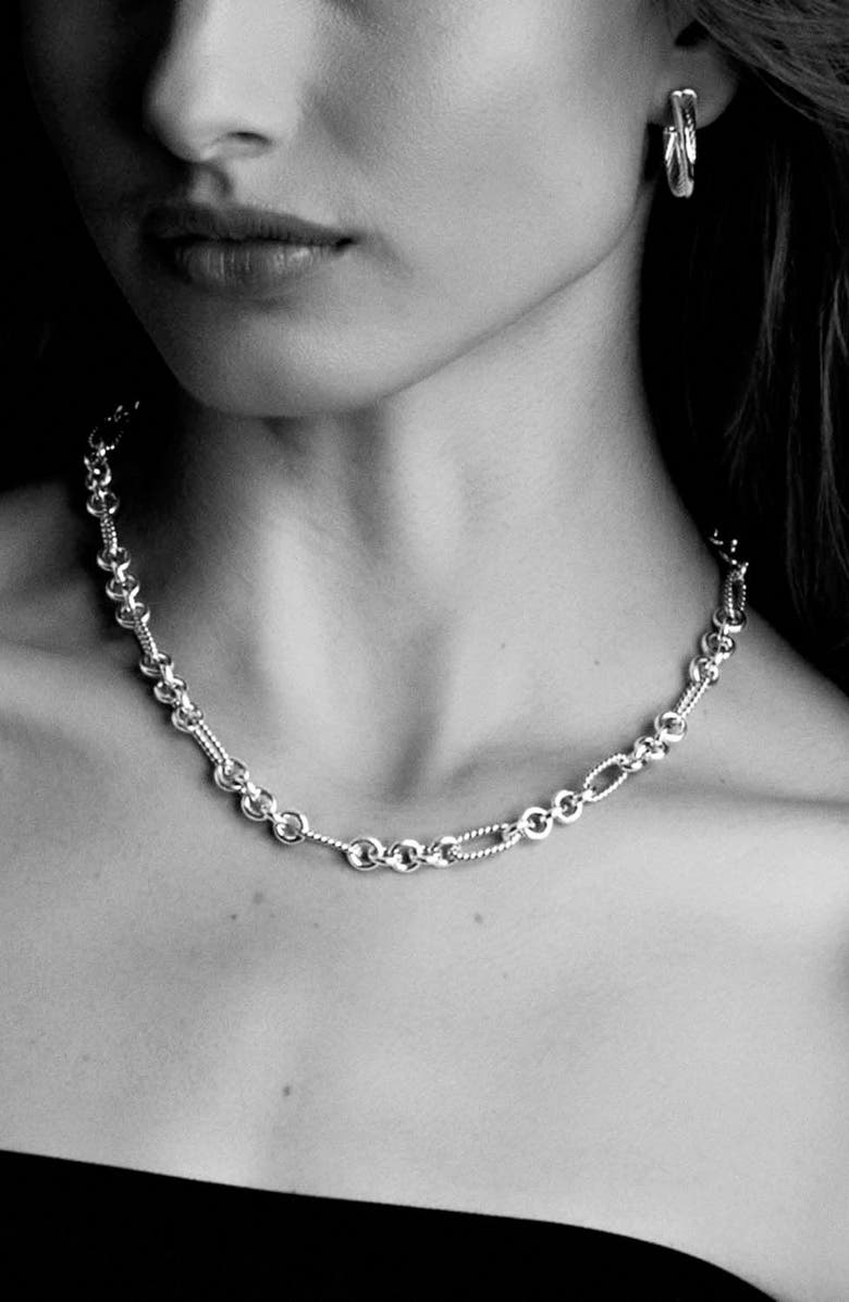 David Yurman Crossover Small Hoop Earrings with Gold, Alternate, color,