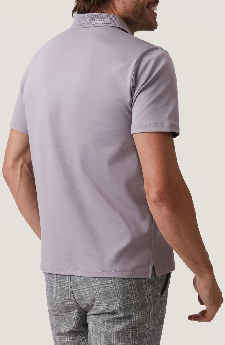 34 Heritage Tipped Pima Cotton Polo, Alternate, color, Lilac Dust