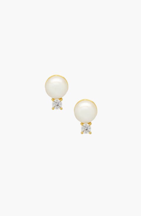 Perto Pearl Stud Earring In Gold