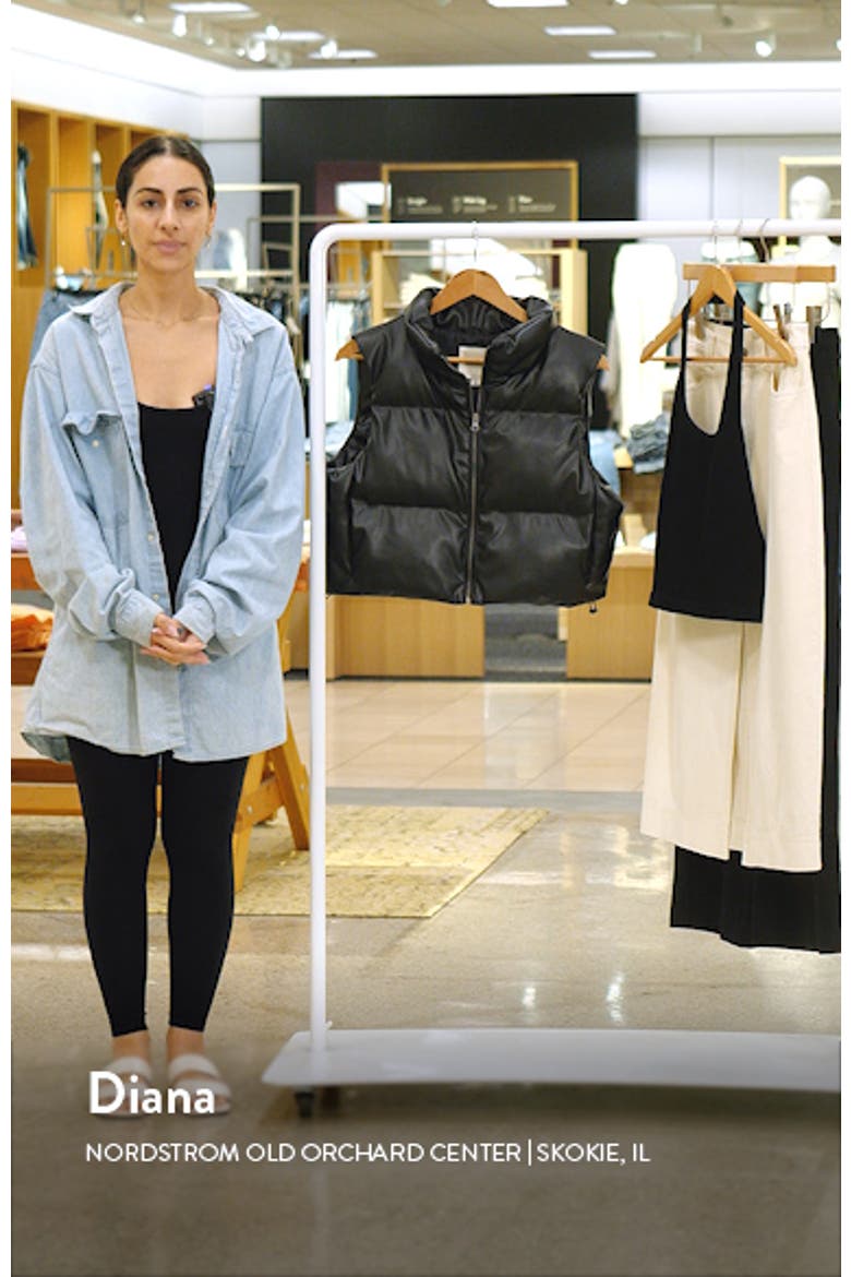 Faux Leather Crop Puffer Vest video