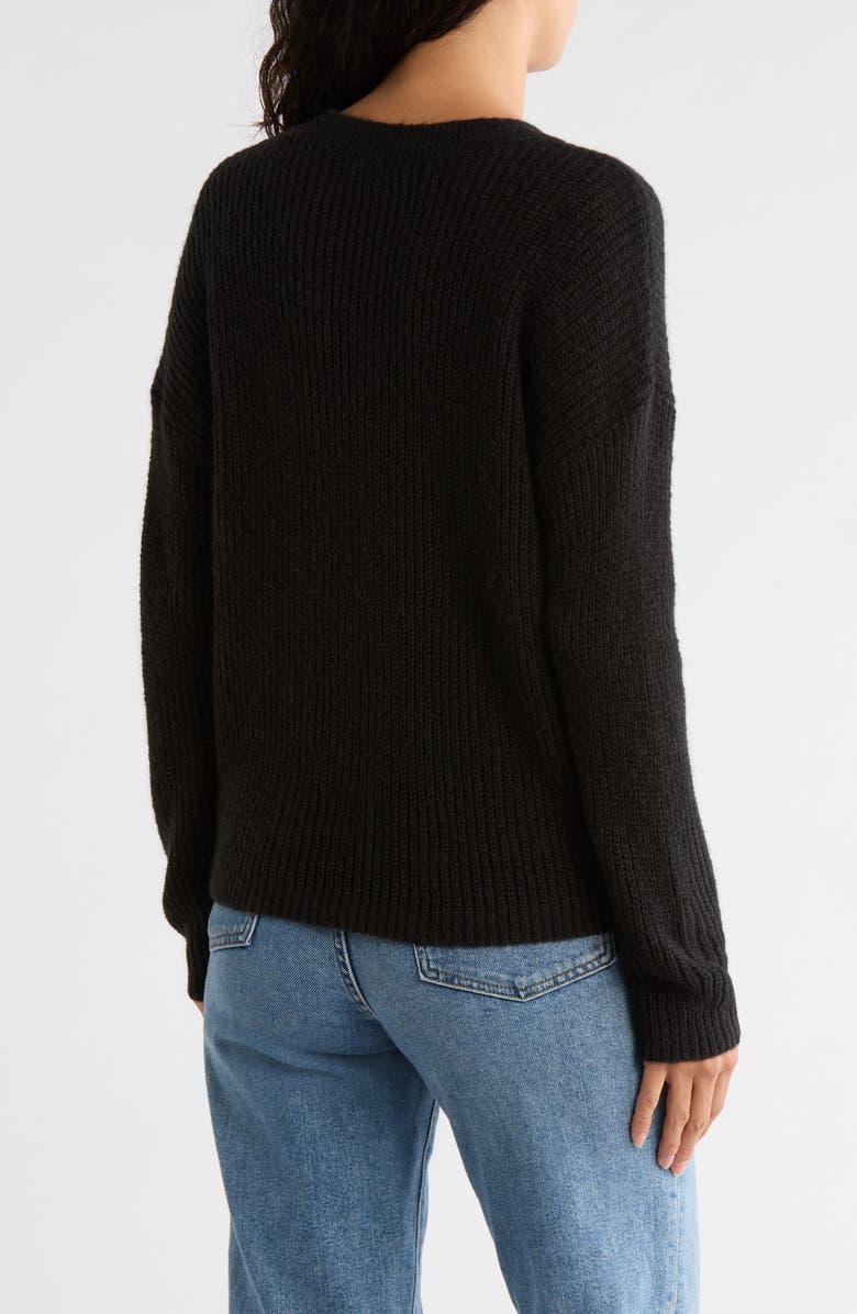 Madewell Ribbed Crewneck Sweater, Alternate, color, True Black