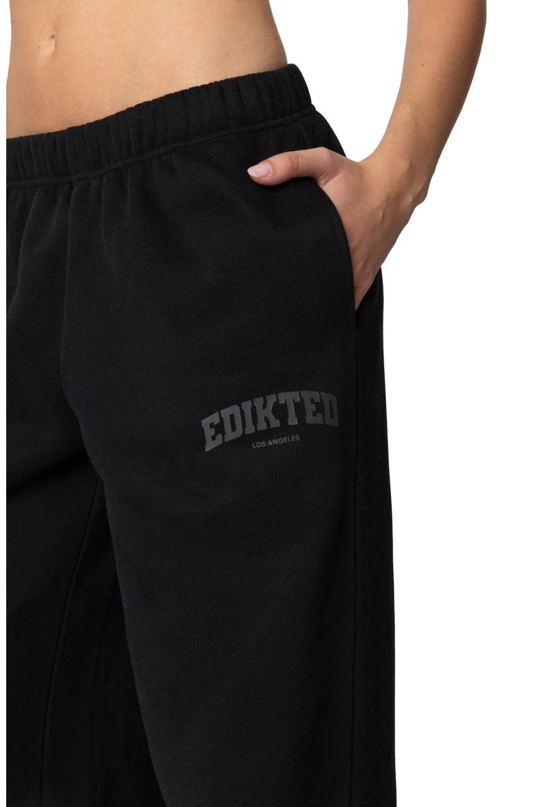 LA Logo Wide Leg Sweatpants, Alternate, color, BLACK