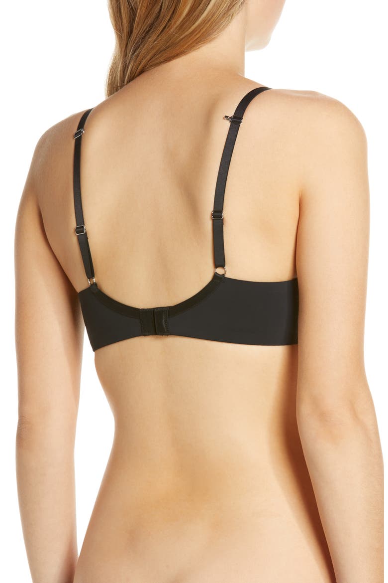 Sleek Micro Underwire T-Shirt Bra, Alternate, color, BLACK