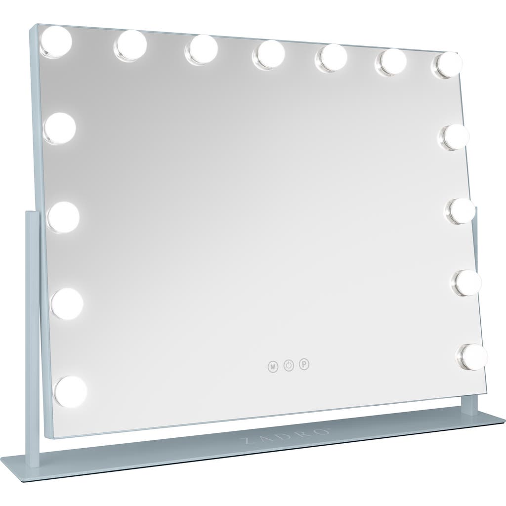 Zadro Large Horizontal Hollywood Makeup Mirror With Lights In French Blue