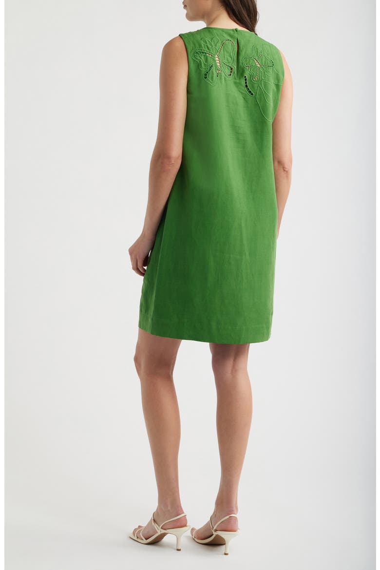 The Isabella Embroidered Sleeveless Dress, Alternate, color, PARADISE GREEN