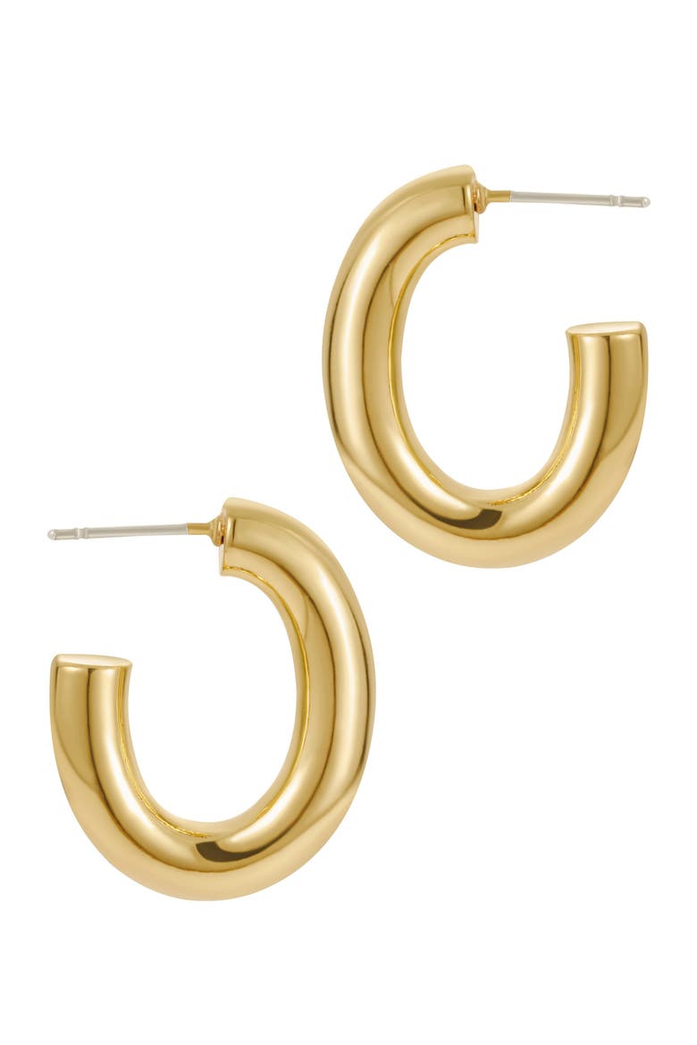 Adia Oval Tube Hoop Earrings, Main, color, GOLD