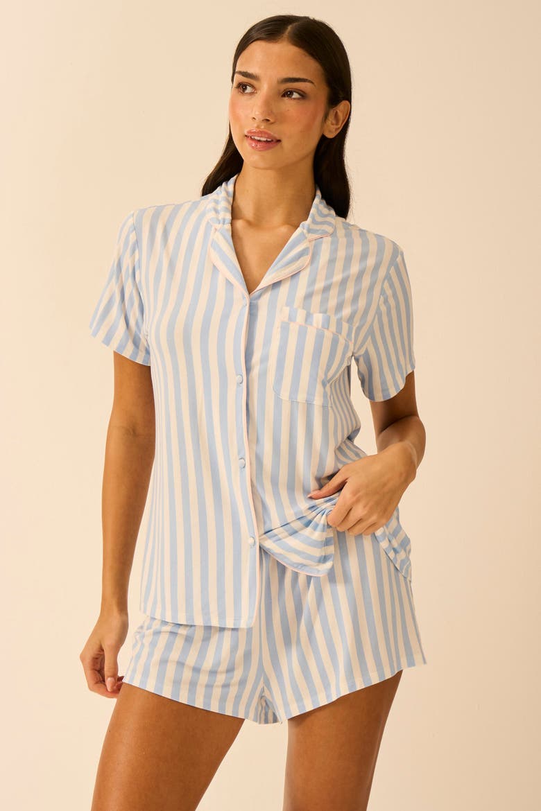 Short Pyjama Set, Main, color, Serenity Stripe